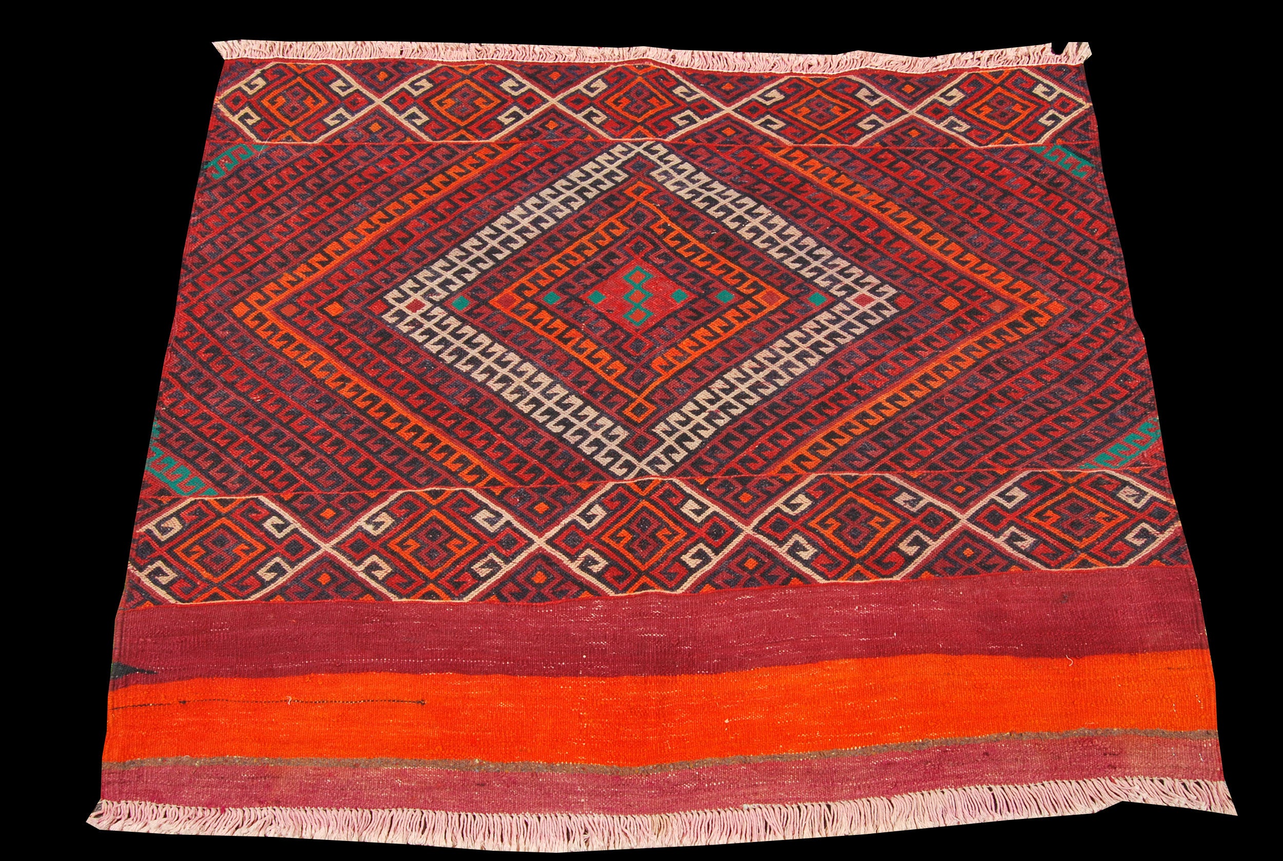 Oryginalny ręcznie tkany kilim/dywan z certyfikatem autentyczności 120x63cm GALLERIAFARAH1970