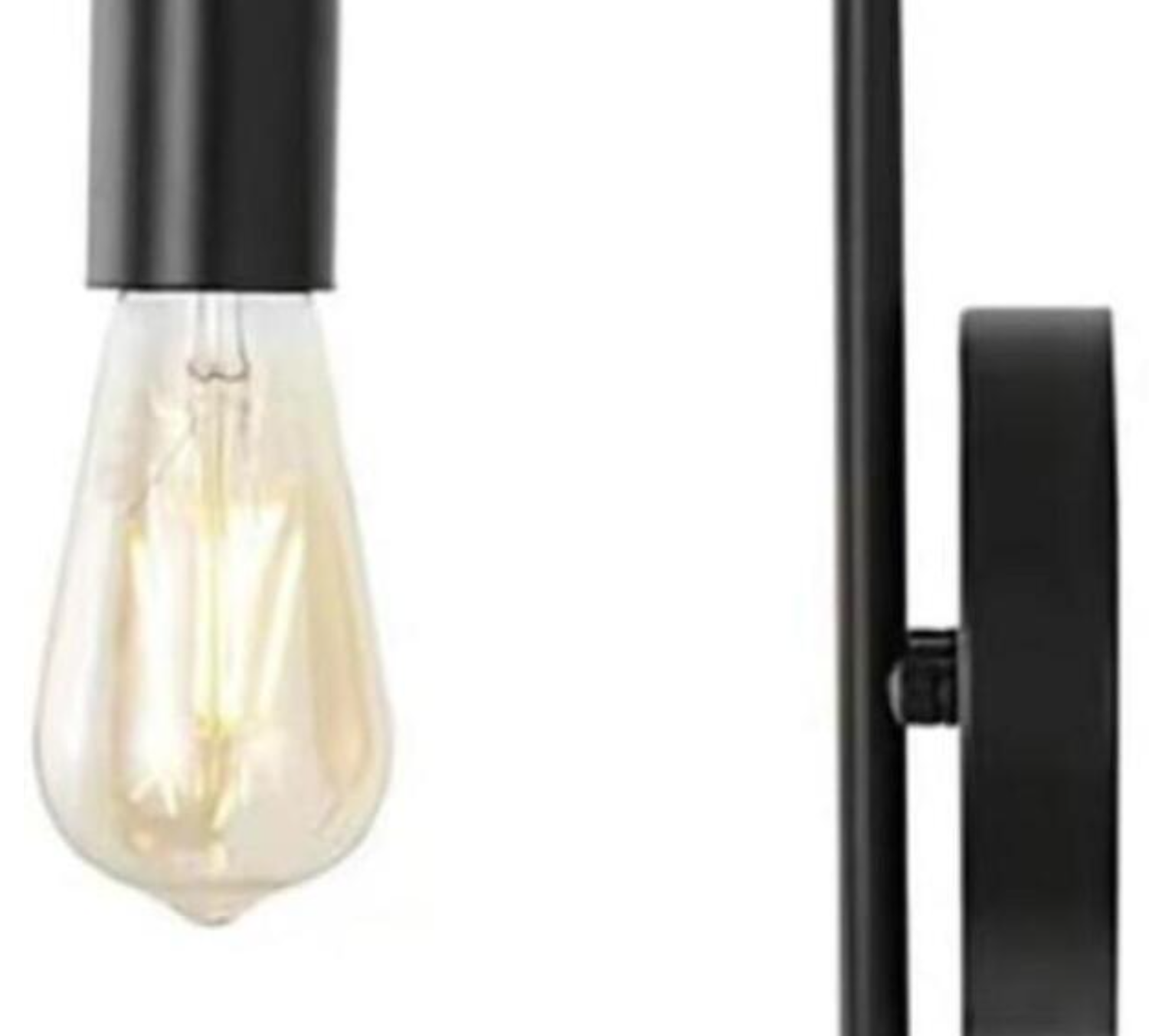 Kinkiet vintage, lampa wisząca z połowy XX wieku, lampa ścienna z białym szklanym kloszem - 1 sztuka, czarny