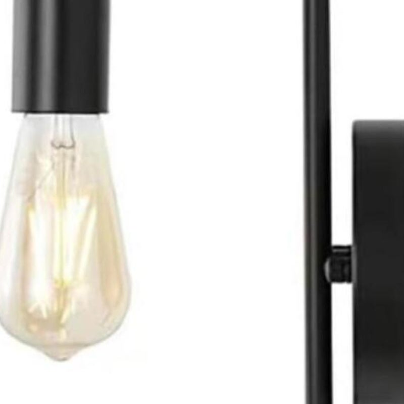 Kinkiet vintage, lampa wisząca z połowy XX wieku, lampa ścienna z białym szklanym kloszem - 1 sztuka, czarny