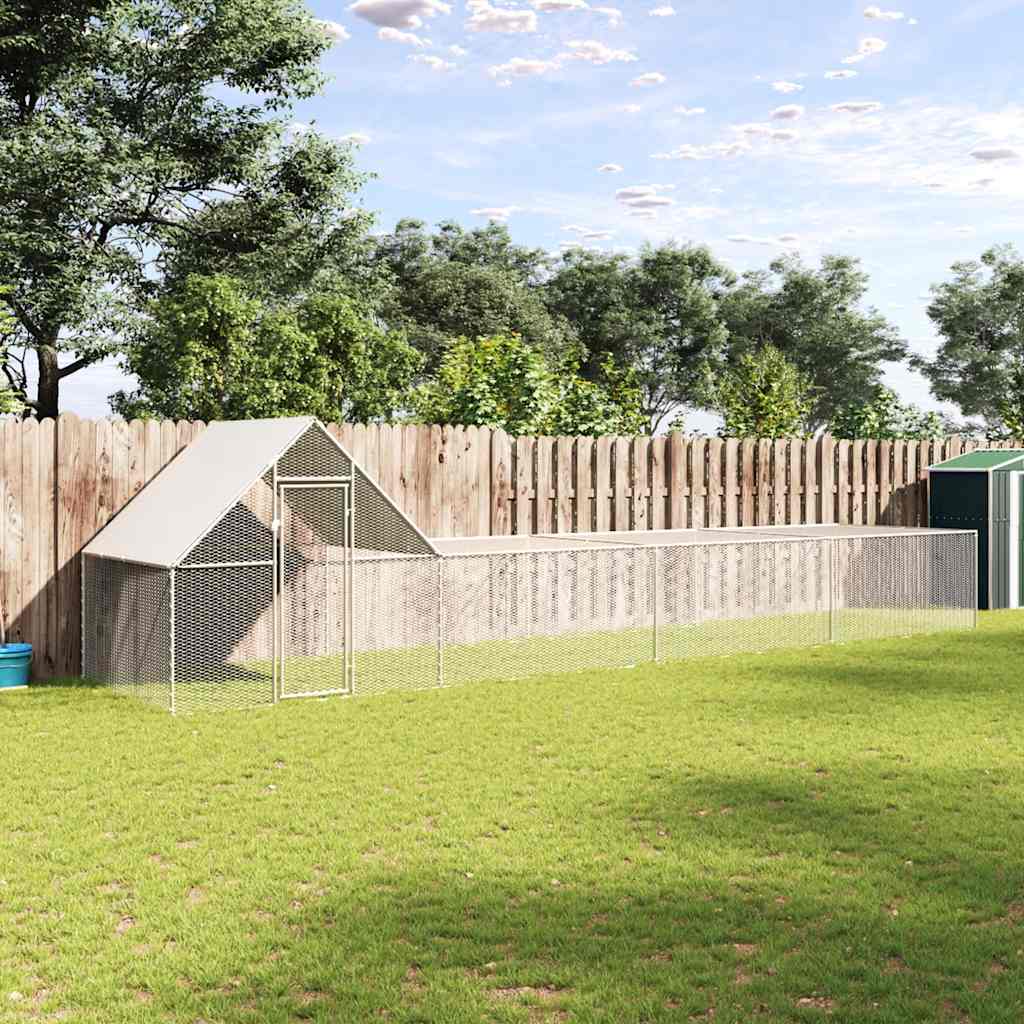 Woliera dla kur, 8 x 2 x 2 m, galwanizowana stal vidaXL