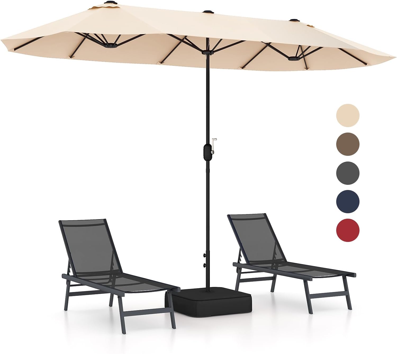 Ombrellone 3m con LED a semaforo ombrellone da giardino ombrellone patio UV30+ verde | Leroy Merlin