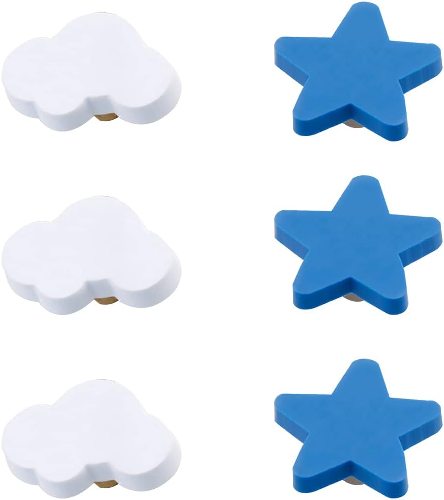 Zestaw 6 gałek do szuflad z miękkiej gumy w kształcie postaci z kreskówek dla dzieci, dziewcząt, chłopców, do szafek, zabawek, biblioteczek