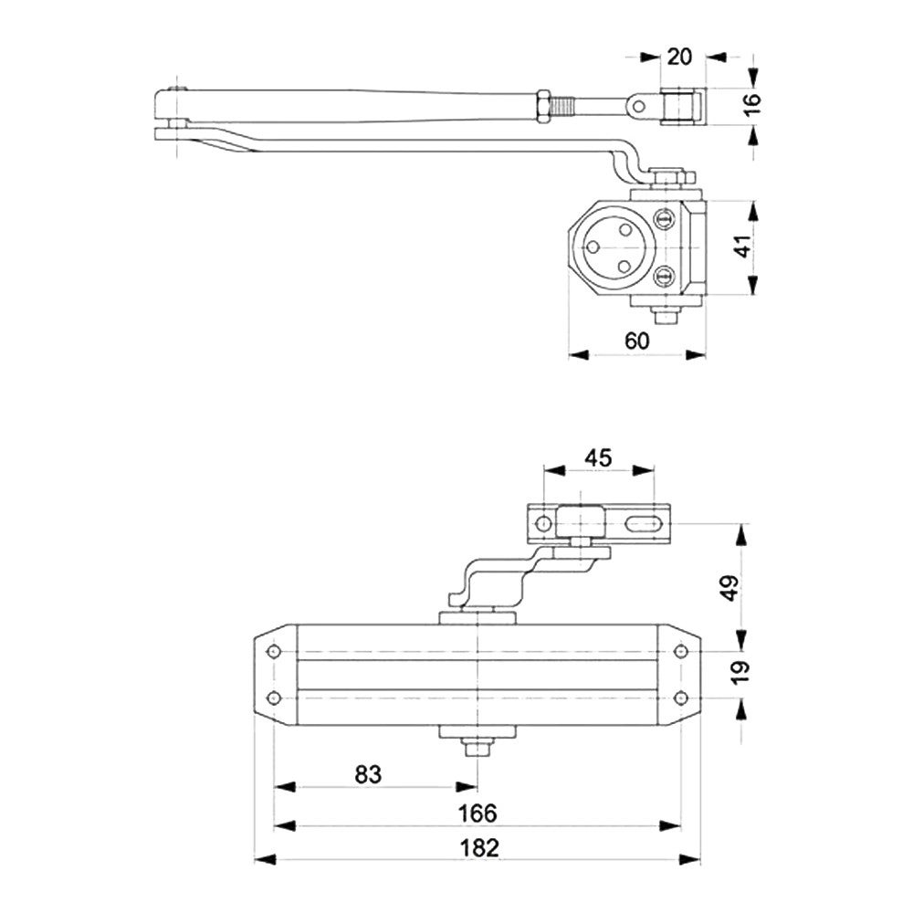 Ferme-porte DC110 VACHETTE - EV1 - force 2/3 - CF/PF- Argent - 19619000 - 5