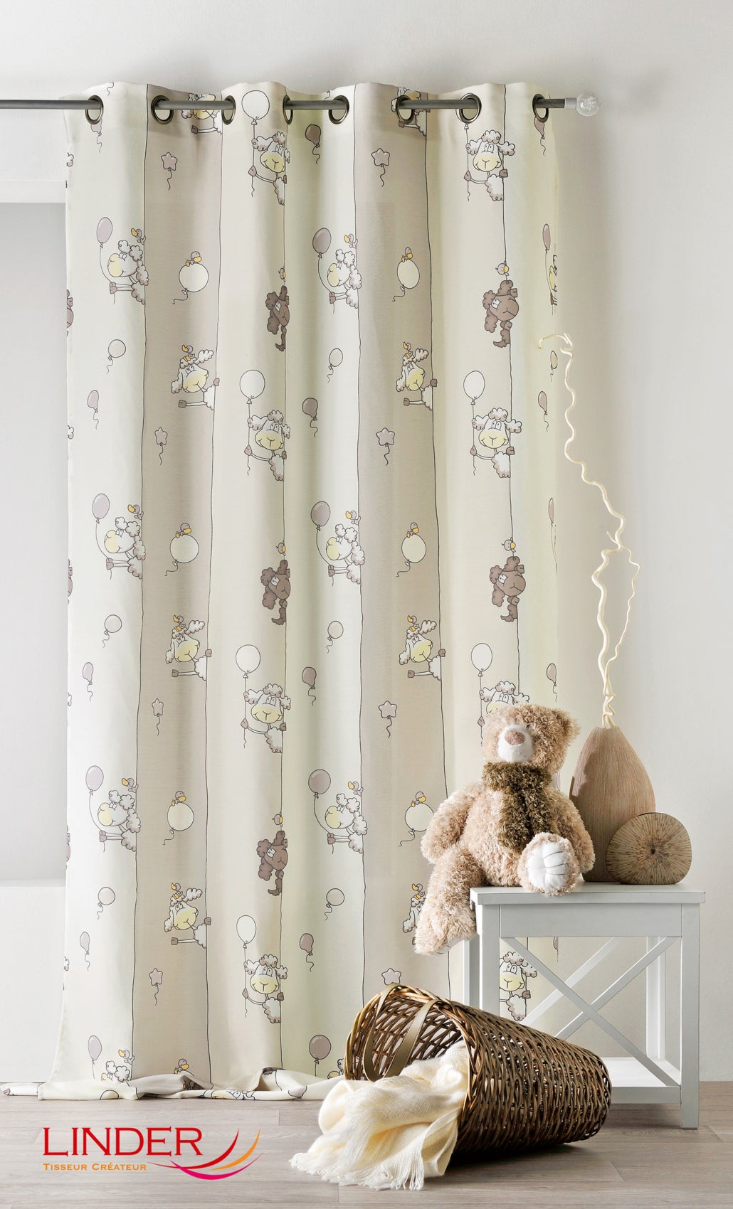 Tenda Per Cameretta Bambina Lactraum Con Cuori Ricamati - Rosa, Lavabile In Lavatrice - 3