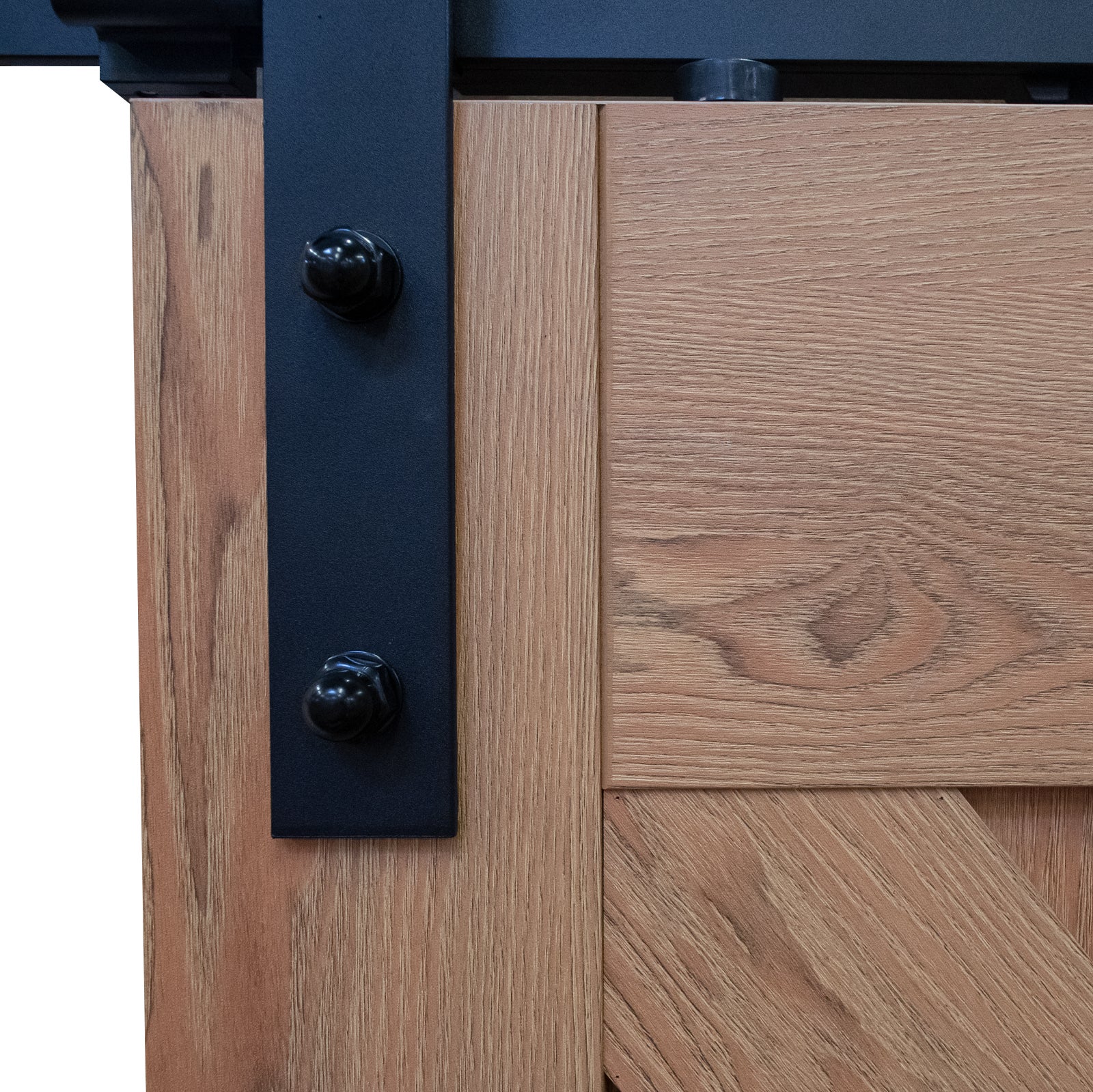 Kit porte coulissante en bois Grange oak acier MDF + rail H.206 x l.77 cm, SCHULTE, double amortisseur, porte coulissante intérieure en bois - 3