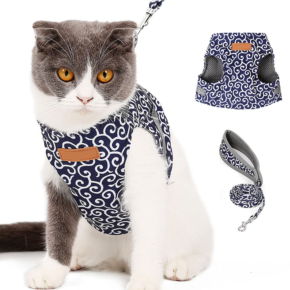 Harnais Pour Chat/chien AUYAO - Taille S/M - Maille Respirante, Réfléchissante - Anti-évasion Avec Laisse - 6