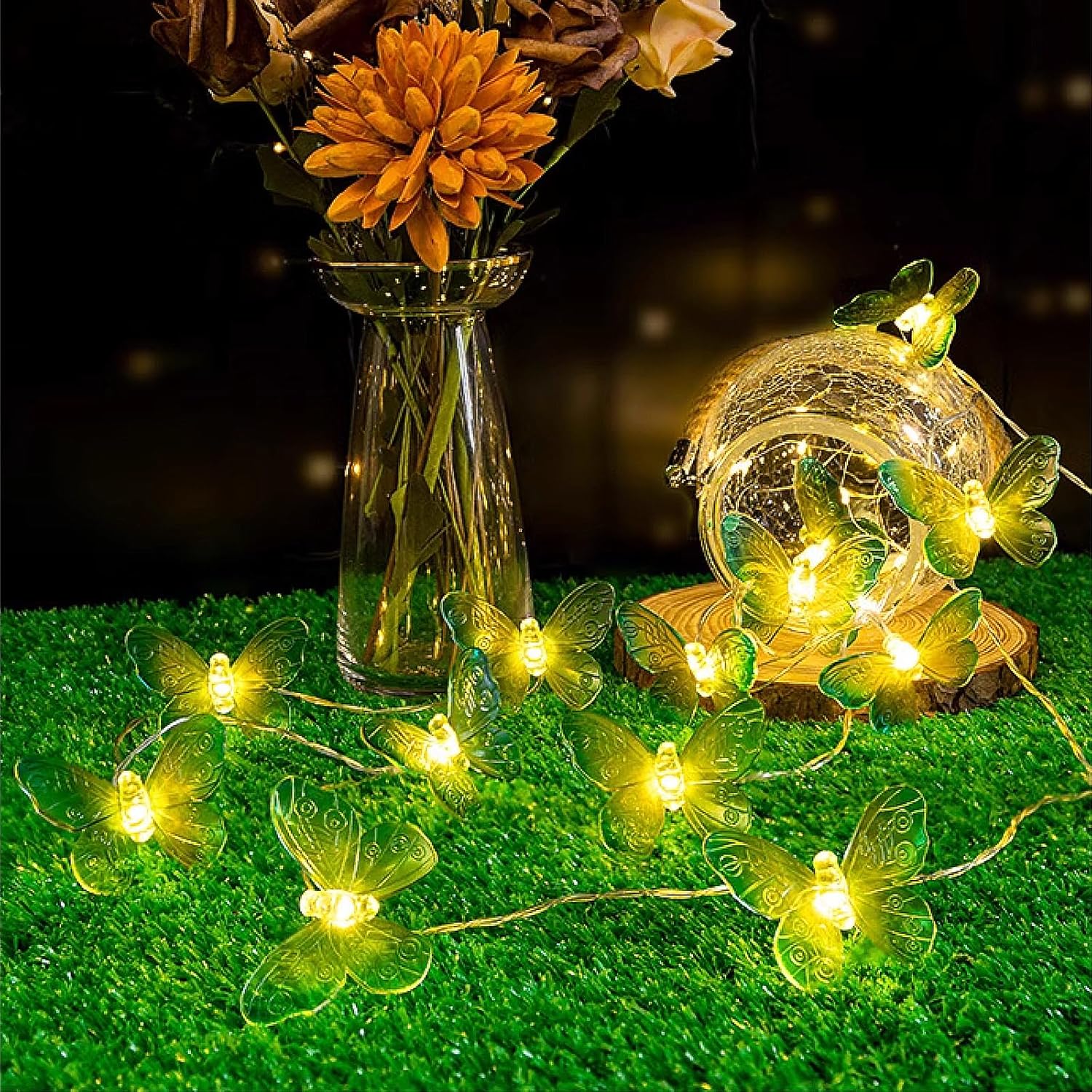 3 Metri 20 LED Luci Stringa a Forma di Farfalla, Multicolore Catena Luminosa per