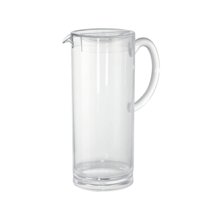 Lot De 2 Pichets En Verre 1 Litre Avec Couvercle - Pour Réfrigérateur Ou Table - Poignée - Dimensions Ø8 X H24 Cm - Lavable Au Lave-vaisselle
