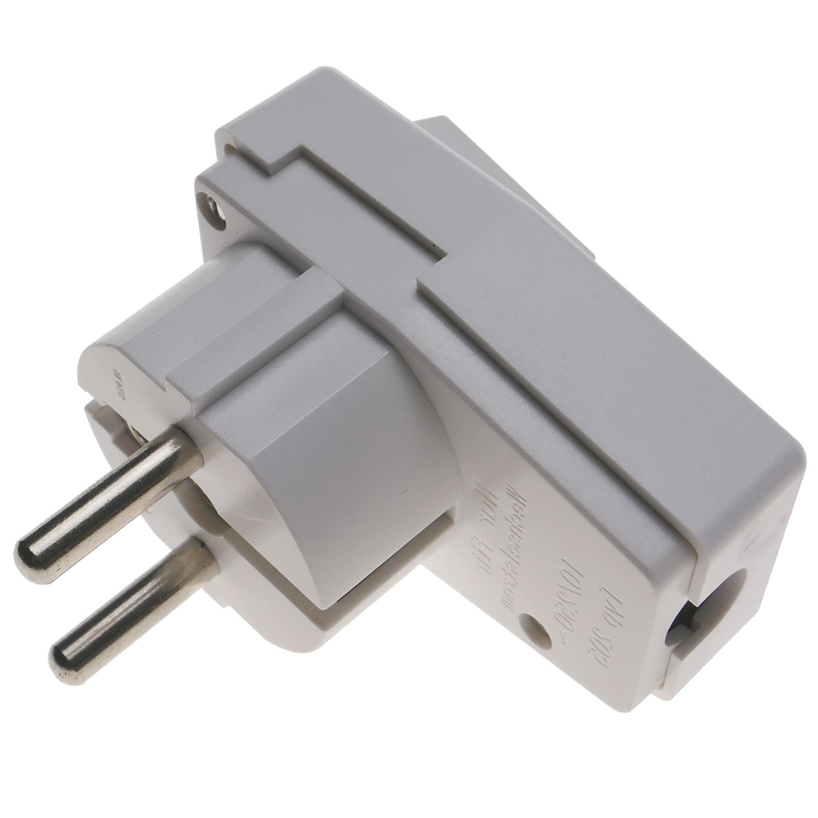 Spina schuko maschio ad angolo con interruttore bianco 250V/16A - 2