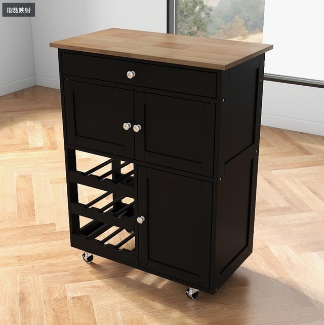 Desserte Chariot Cuisine Multi Rangement Noir