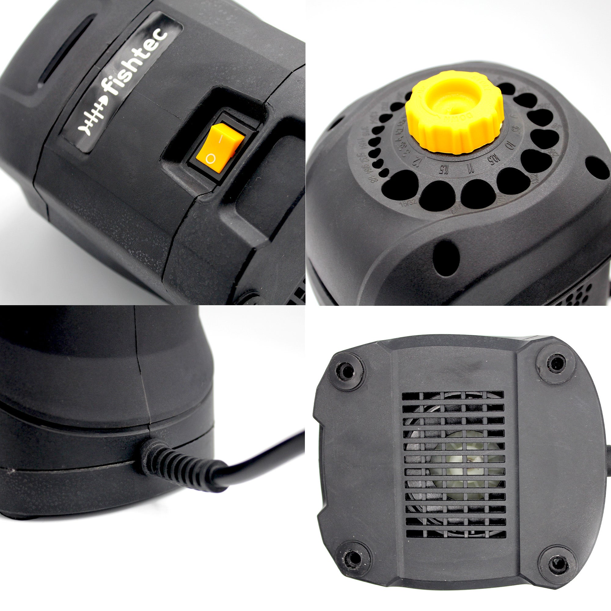 Affûteur forets électrique FISHTEC, 3-12mm, pierre aiguisage, antidérapant, secteur 95W, noir - 7
