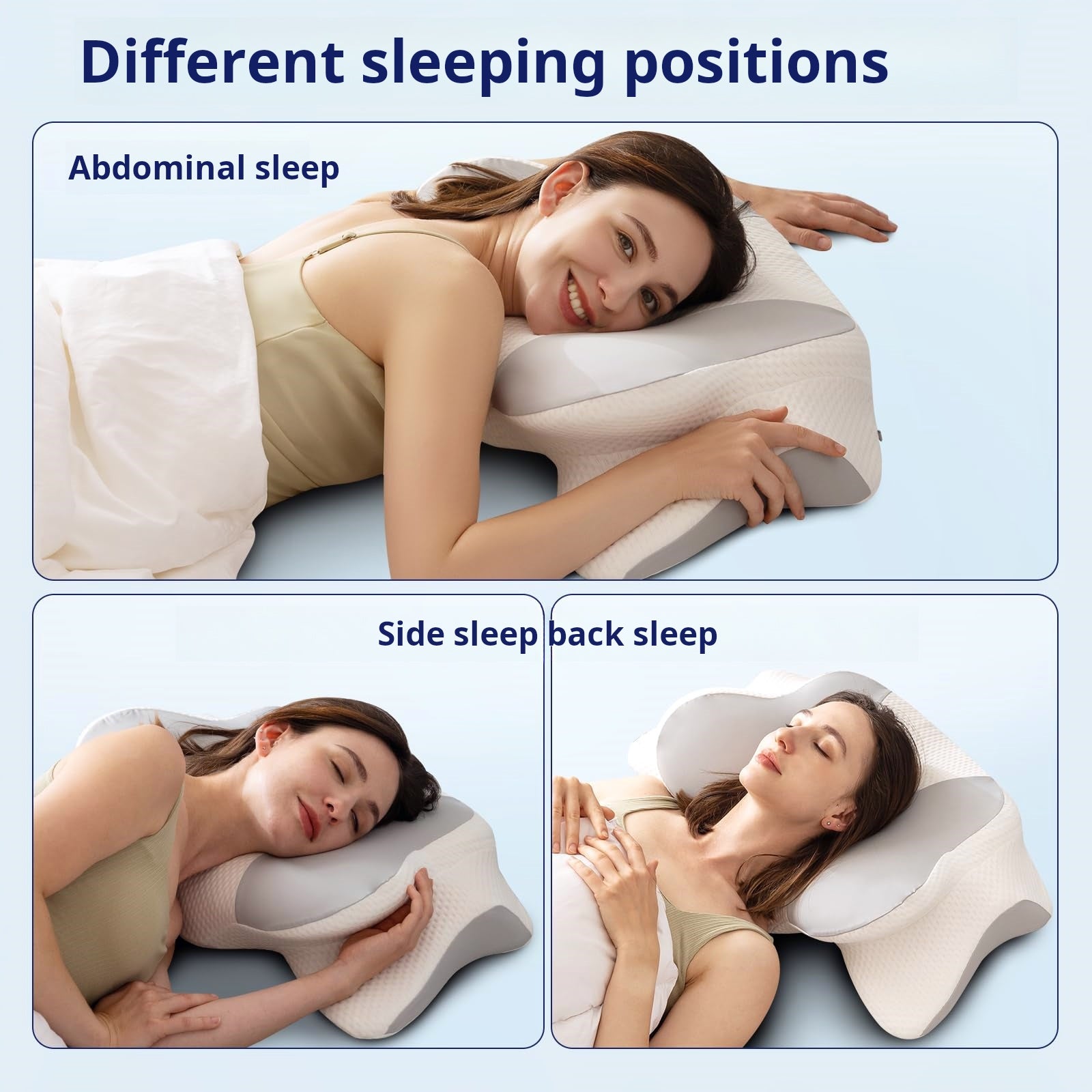 Oreiller en mousse à mémoire de forme, anti-ronflement, soutien cervical, ergonomique, pour dormeurs latéraux et sur le ventre - 9