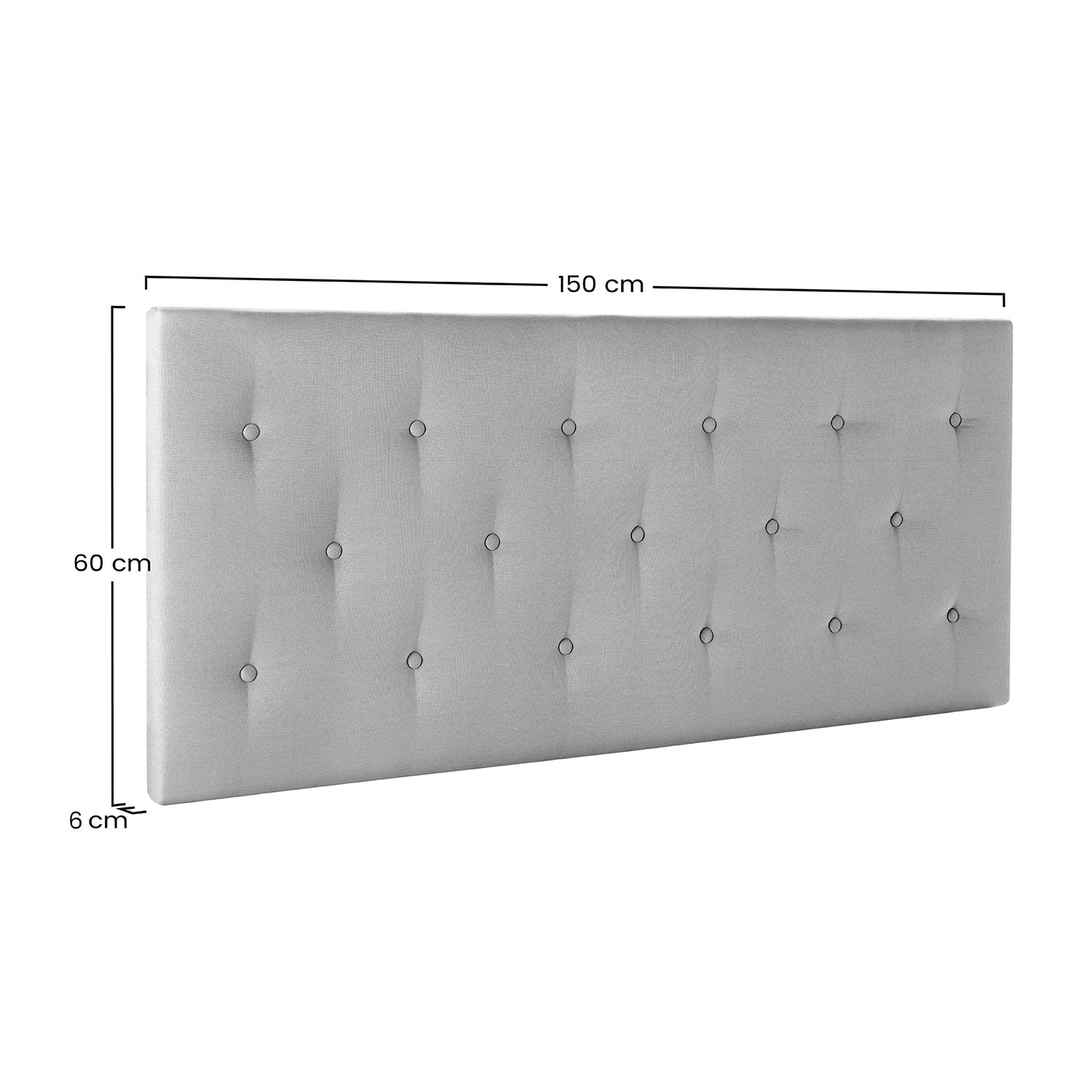 Cabecero tapizado Turin 150x60 cm color Beige - 6