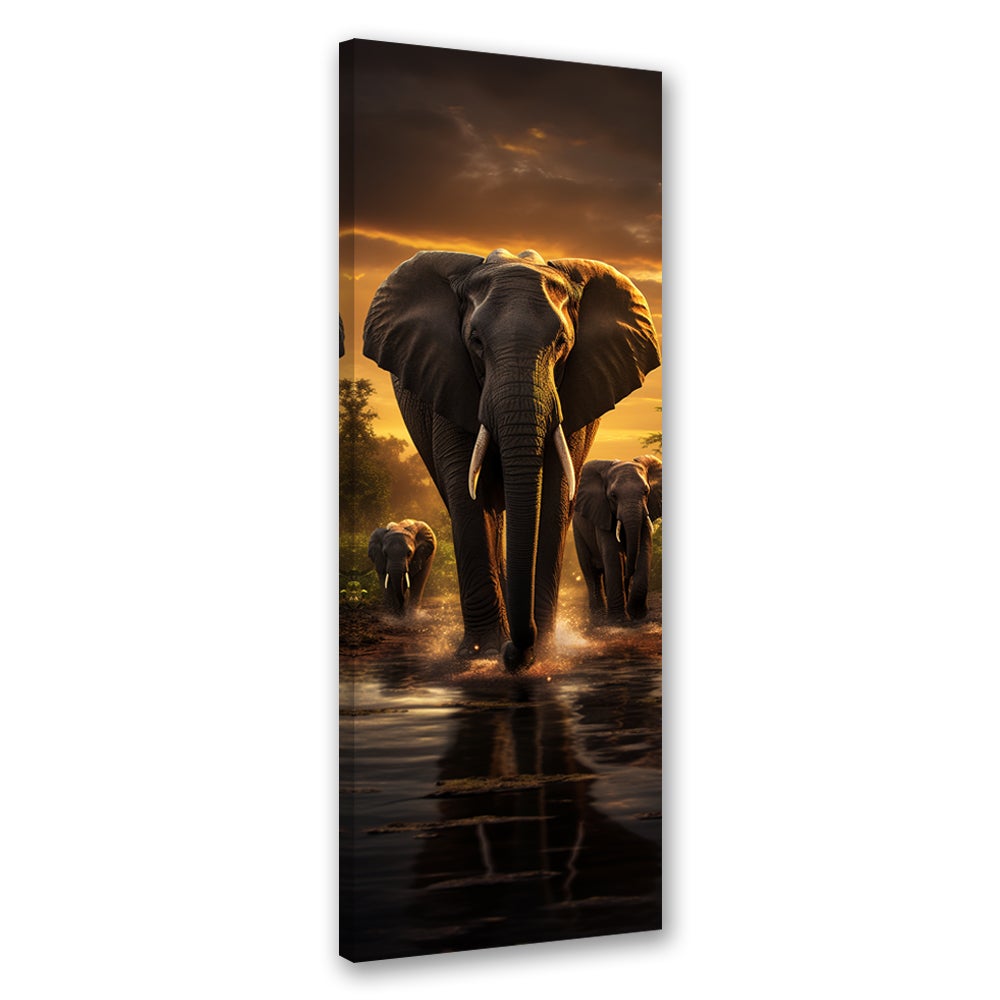 Obraz na płótnie, Słonie Afryka Safari 30x90