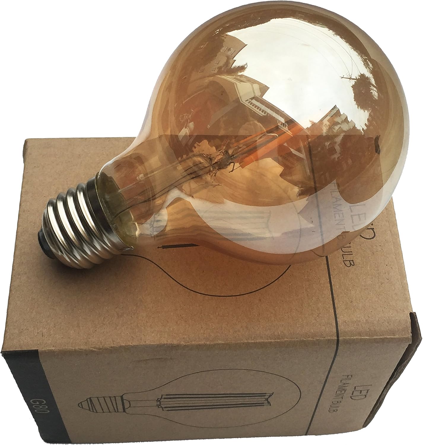 Ampoule LED G80 (8W, E27) – Ambrée, Blanc Chaud 2700K, Équivalent 80W – Éclairage Vintage Rétro Décoratif - 4