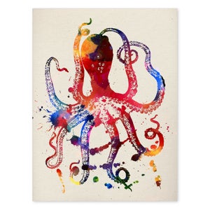 Nacnic. Poster Mafalda stile acquerello. Doghe decorative da parete stile acquerello con cornice
