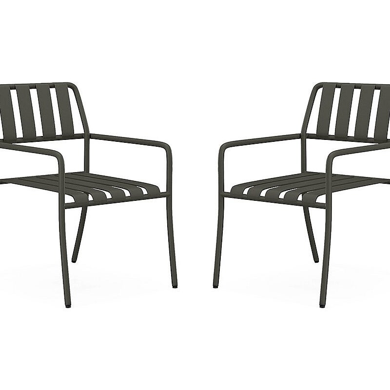 Zestaw 2 foteli ogrodowych sztaplowanych z metalu - Antracytowy - BIRMOS marki MYLIA