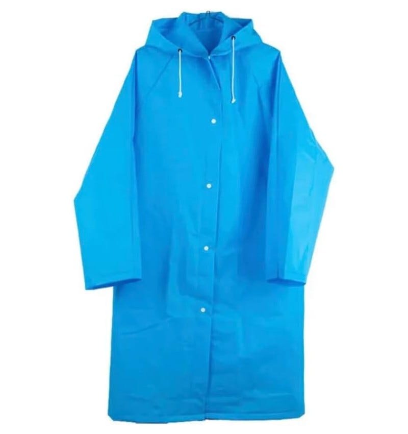 Chubasquero impermeable para niños con capucha reutilizable Azul