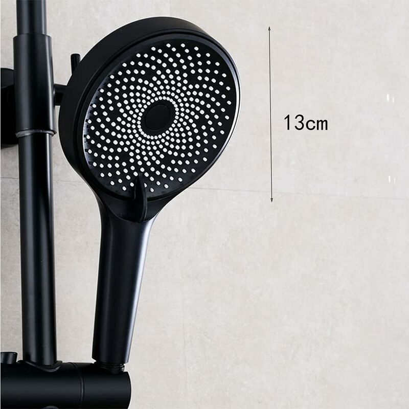 Pommeau Douche Noir, ​Pomme Douche Qualité Supérieure, Haute Pression Shower, Douchette Economie D'eau, Douchettes avec 3 Modes de Jet Haute Pression - 3