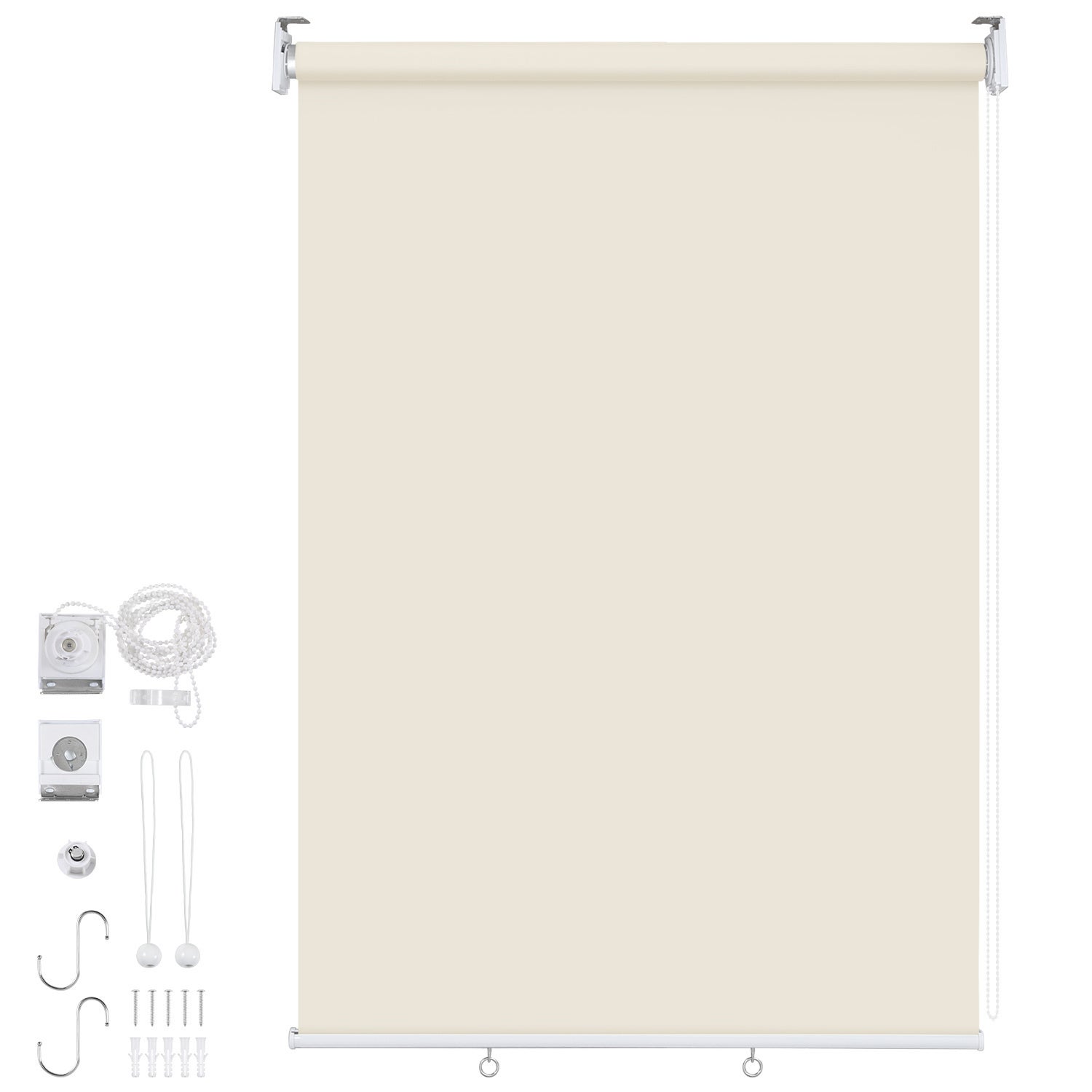 2x Roleta Pionowa Zewnętrzna 100x140 cm na Balkon i Taras Ochrona Przeciwsłoneczna Wodoodporna 80% Beżowy