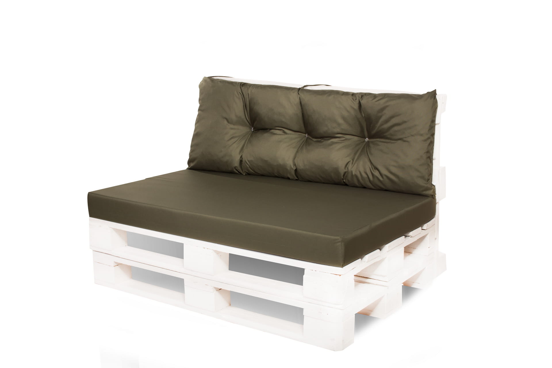 Cojín para palets, asiento 120x50 y respaldo 120x40cm color verde / cojín para sofá para palets de jardín, cojín para europalés