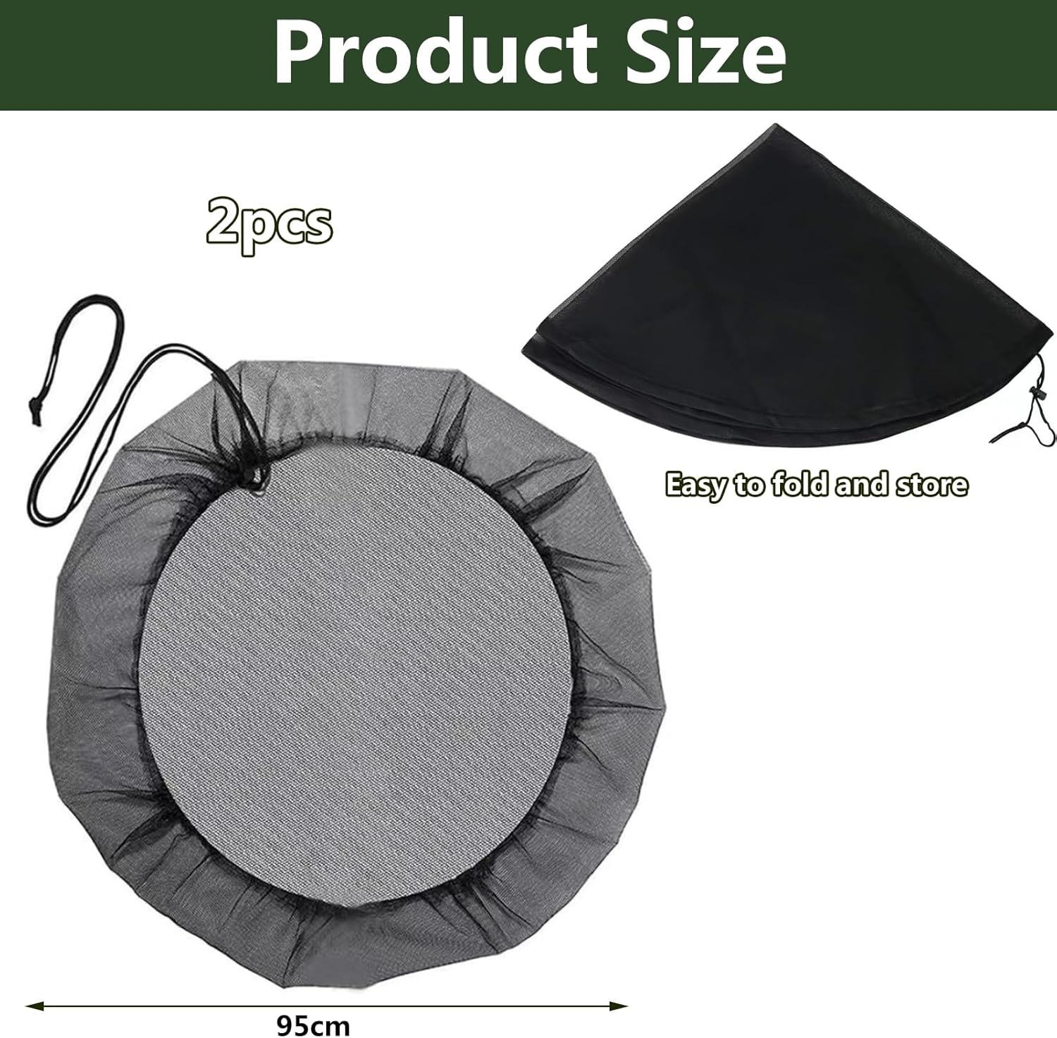 Lot De 2 Filets Protection Citernes Eau De Pluie - Ajustable Jusqu'à 60cm, Anti-moustiques Et Débris, Durable
