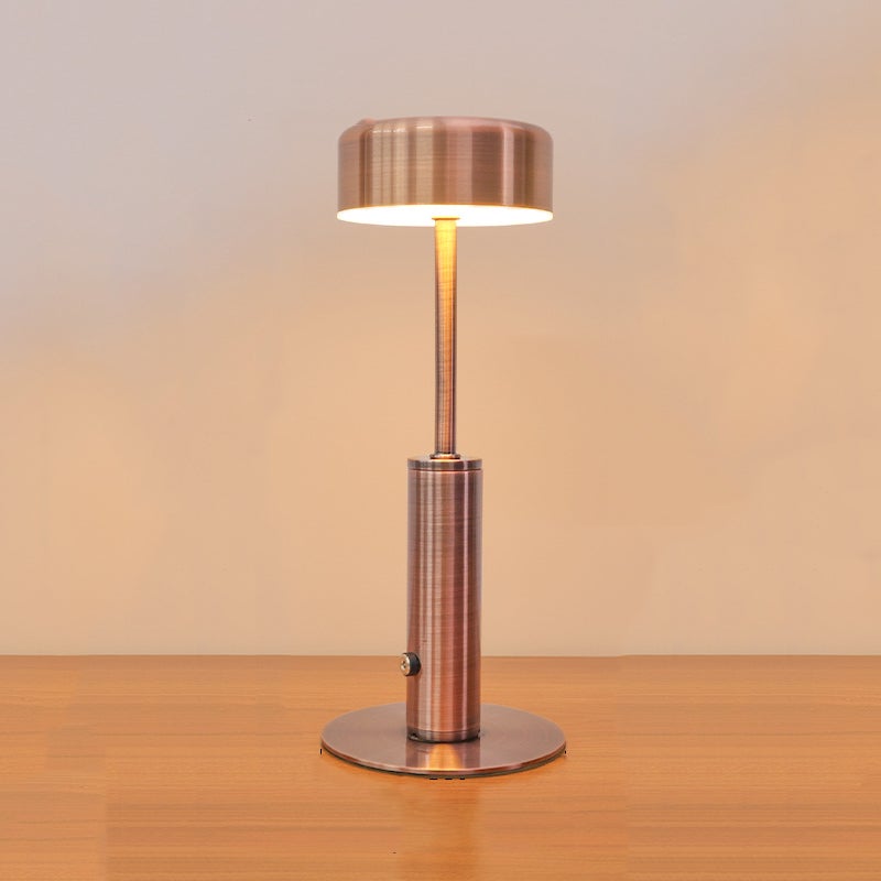 Kreatywna lampa biurkowa, lampa dekoracyjna, ładowalna lampa biurkowa, czerwony brąz, trójkolorowe oświetlenie [kabel do ładowania w zestawie].
