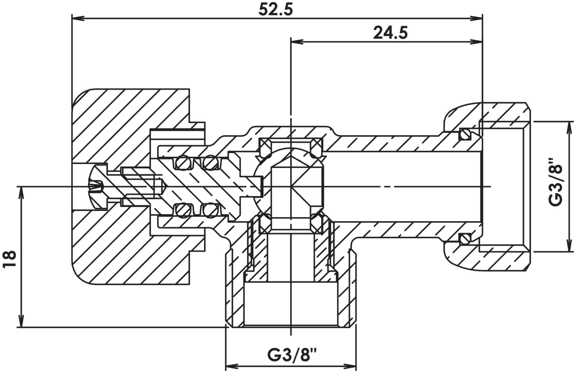Robinet d'arrêt équerre pour WC - Ecrou tournant 3/8