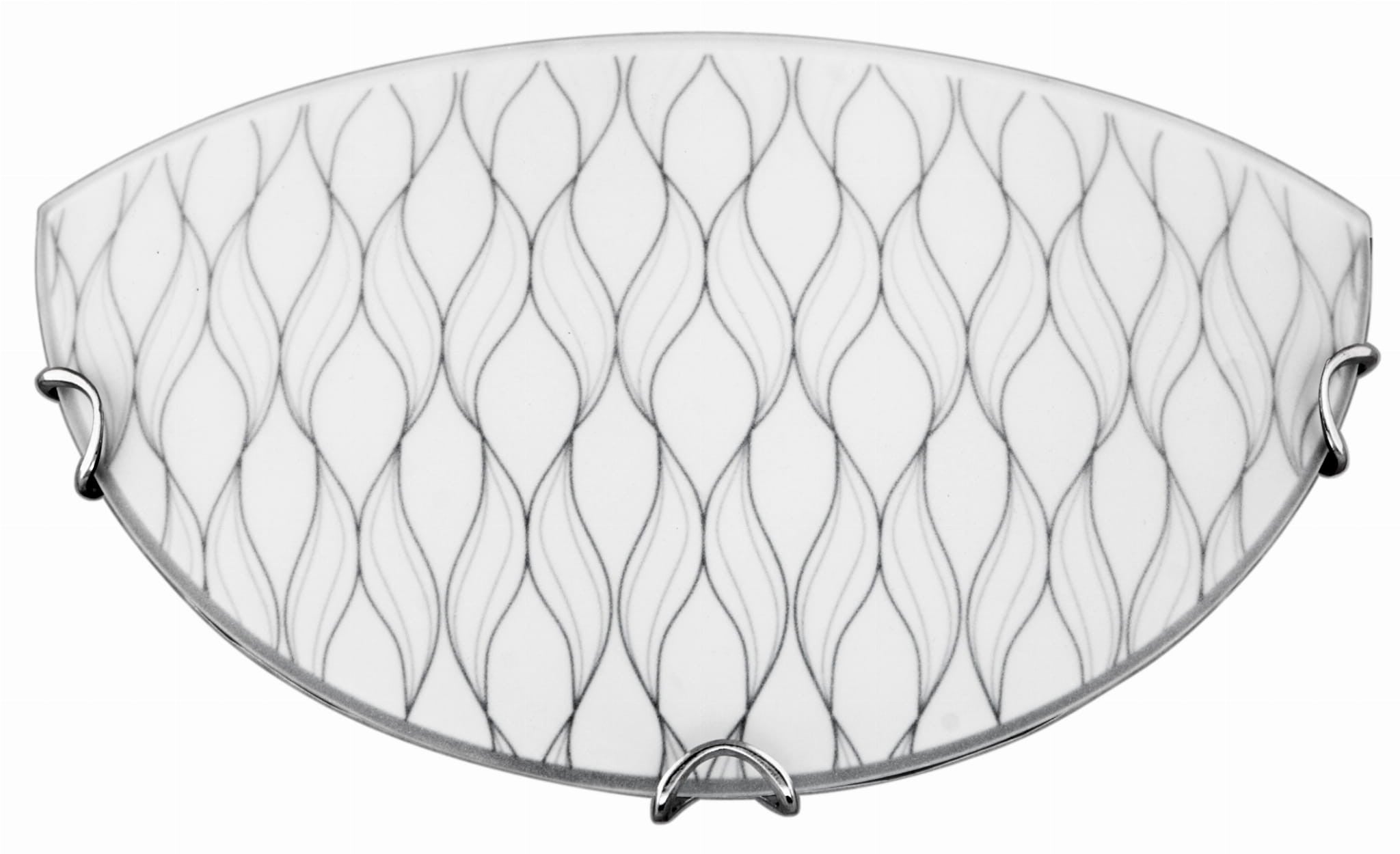 Kinkiet półplafon River chromowany biały 1xE27x20W wym: 15 x 30 x 9 cm szkło IP20 Candellux