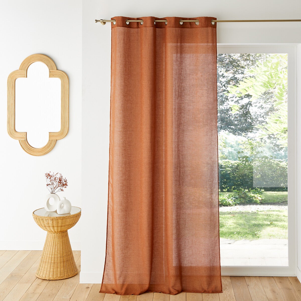Coupon De Voilage Neuf – Dimensions 389x148 Cm, Couleur Caramel, Motif Uni – Décoration Intérieure