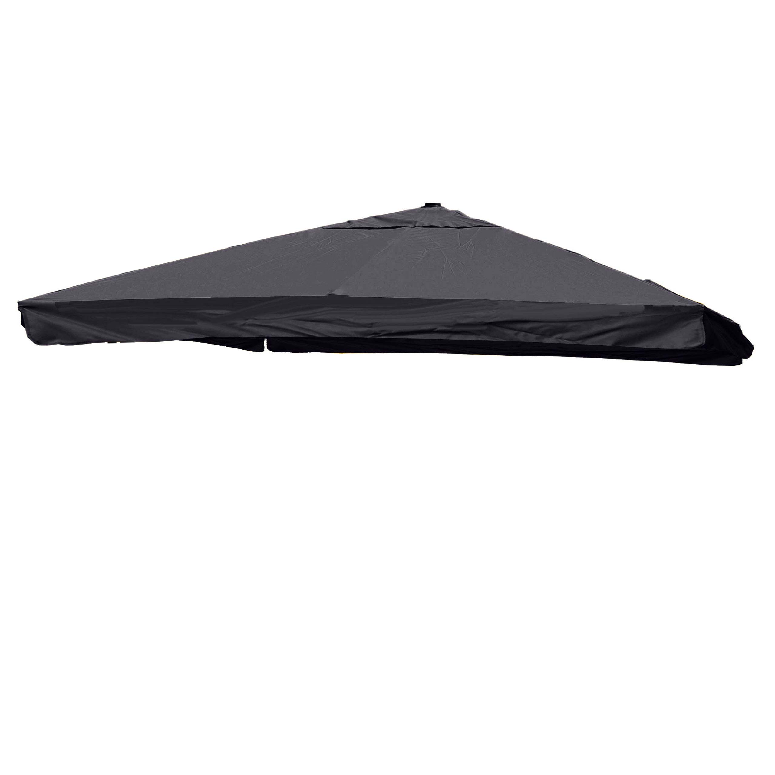 Wymienny pokrowiec na luksusowy parasol HWC-A96 z klapą, pokrowiec na parasol, 3,5x3,5m (Ø4,95m) poliester 4kg ~ antracyt