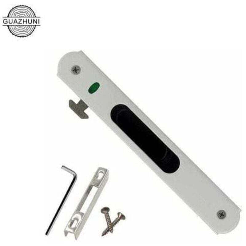 Serrure de porte coulissante - Garnitures de quincaillerie de verrouillage simple de fenêtre de porte coulissante en acier inoxydable de ménage - 4