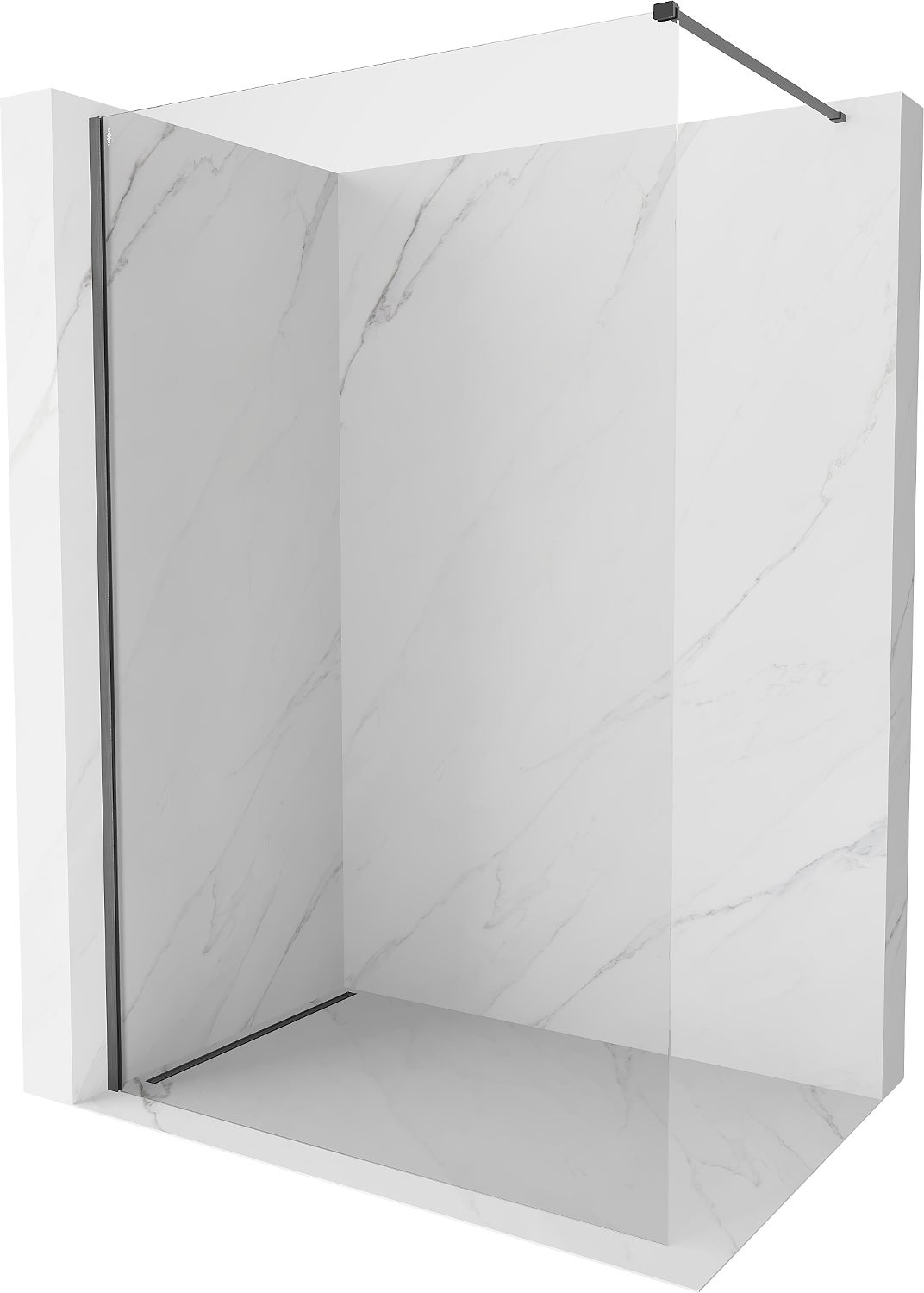 Mexen Kioto-X ścianka prysznicowa Walk-in 130 x 200 cm, transparent 10 mm, gun gray szczotkowany - 800-130-101-66-00-X