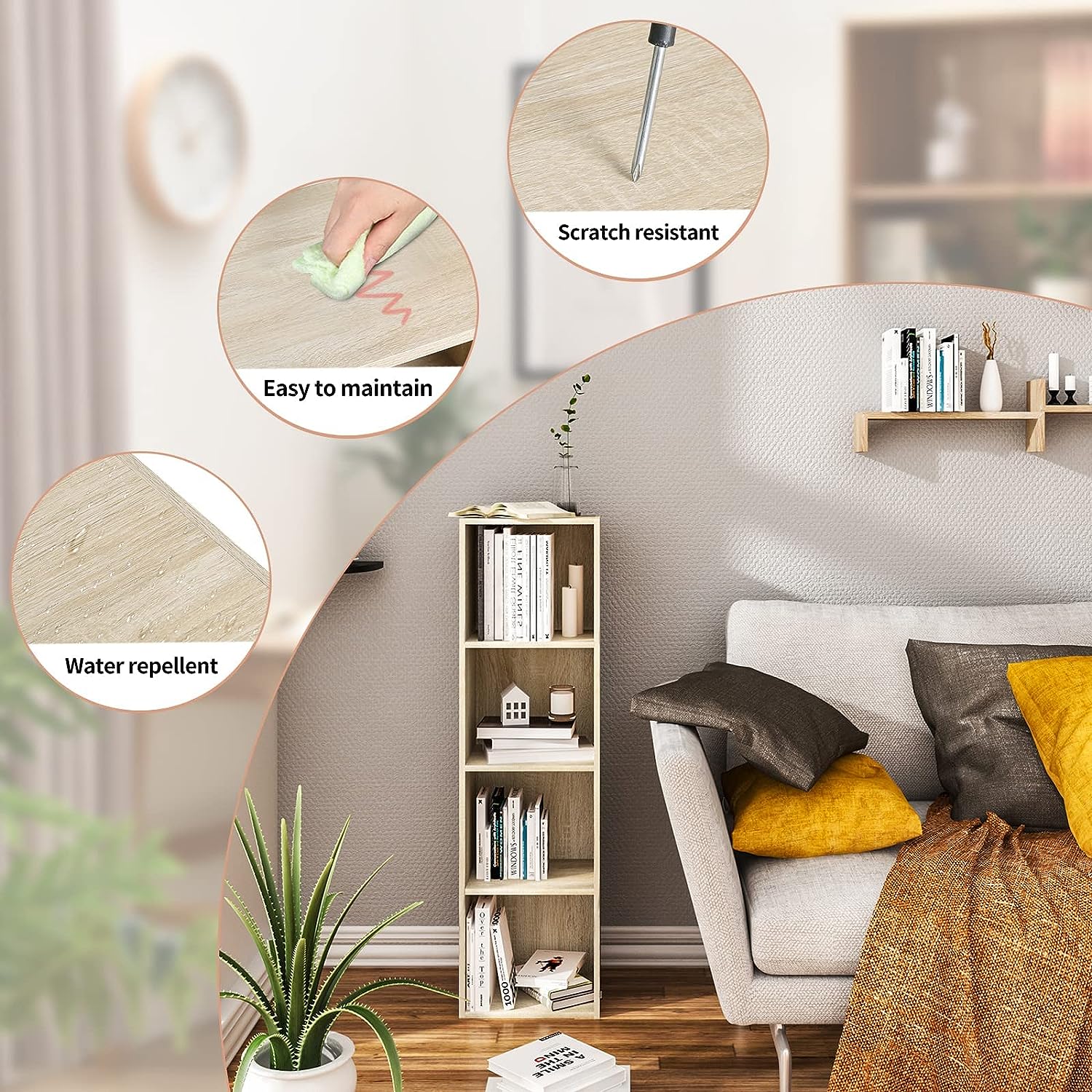 Bibliothèque pour Bureau Marron H. 106 x l. 30 x P. 24 cm - 5