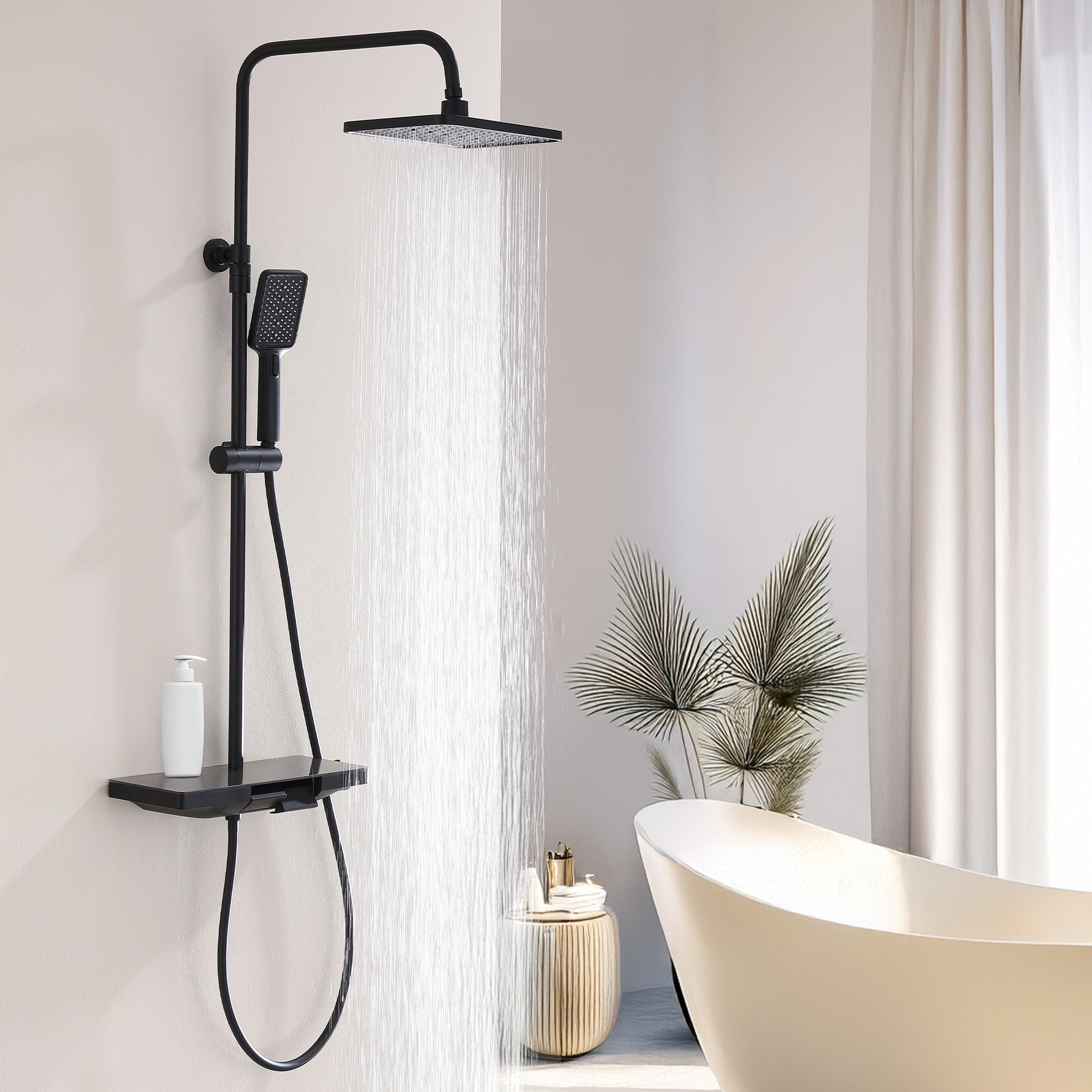 Rainsworth Colonne De Douche Thermostatique, Tête De Douche 250mm, Pommeau De Douche De 3 Jets, Douche à Pluie Réglable En Hauteur, Colonne De Douche Avec Haute Pression, Douche Set Avec Mitigeur