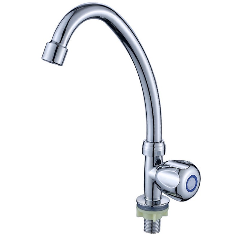 Bateria zlewozmywakowa retro, tylko do zimnej wody, srebrna, ze stopu cynku, z miedzianym rdzeniem zaworu.