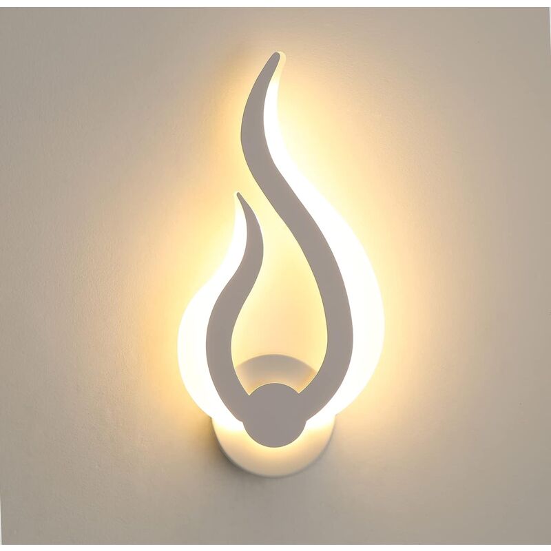 Lampa ścienna LED Flame, 10 W, ciepłe białe światło, do schodów, sypialni, biała