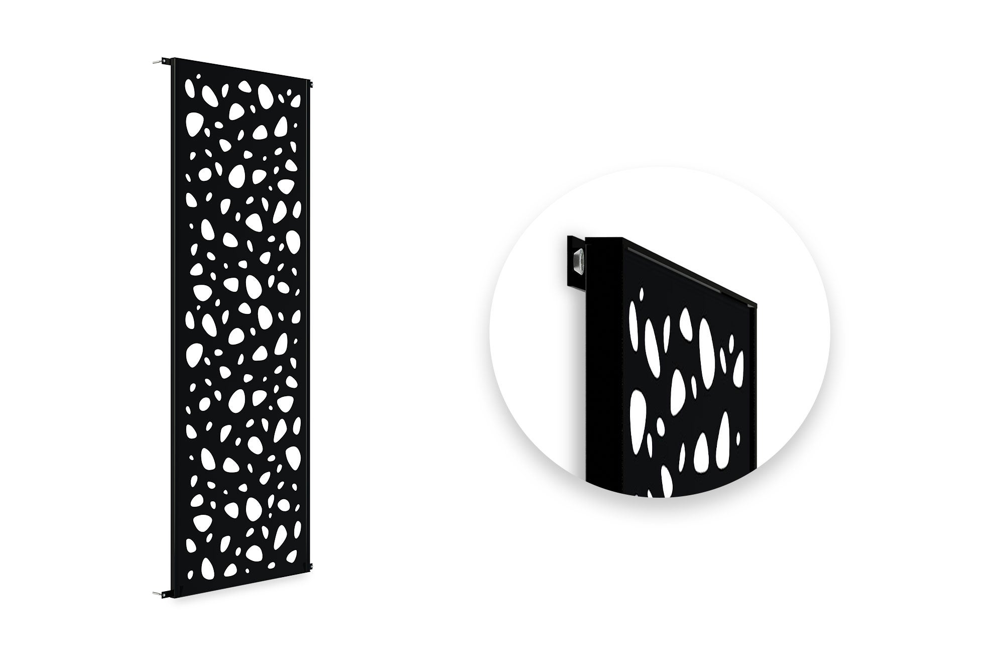 Lot de 3 panneaux décoratifs SUNNY Noir H.160cm motifs intégral - 6