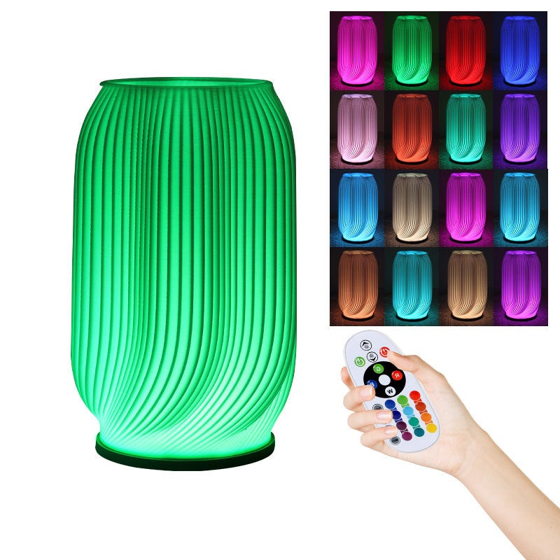 16-kolorowa lampa stołowa RGB z pilotem, zasilana przez USB, o prostym i kreatywnym designie, do dekoracji salonów, sypialni, biur, barów itp.