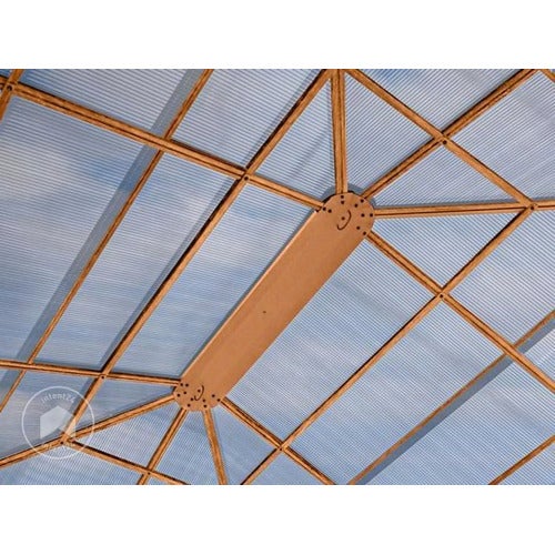 Gazebo da giardino Hardtop Forest Deluxe loft grigio, 3x4 m, look quercia - 5