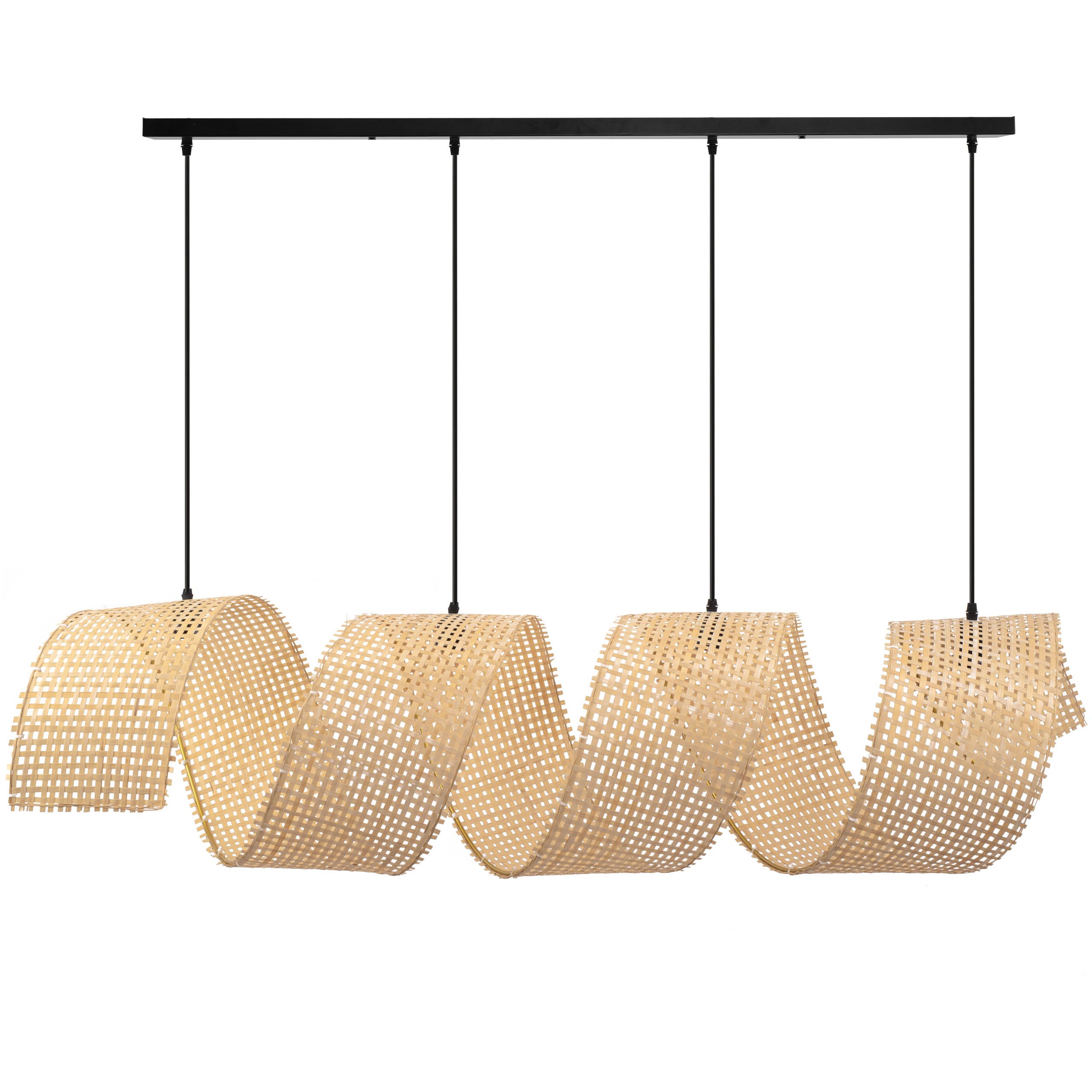 Lampa Sufitowa Wisząca Toolight App1643-4Cp Spiral Boho Beżowa