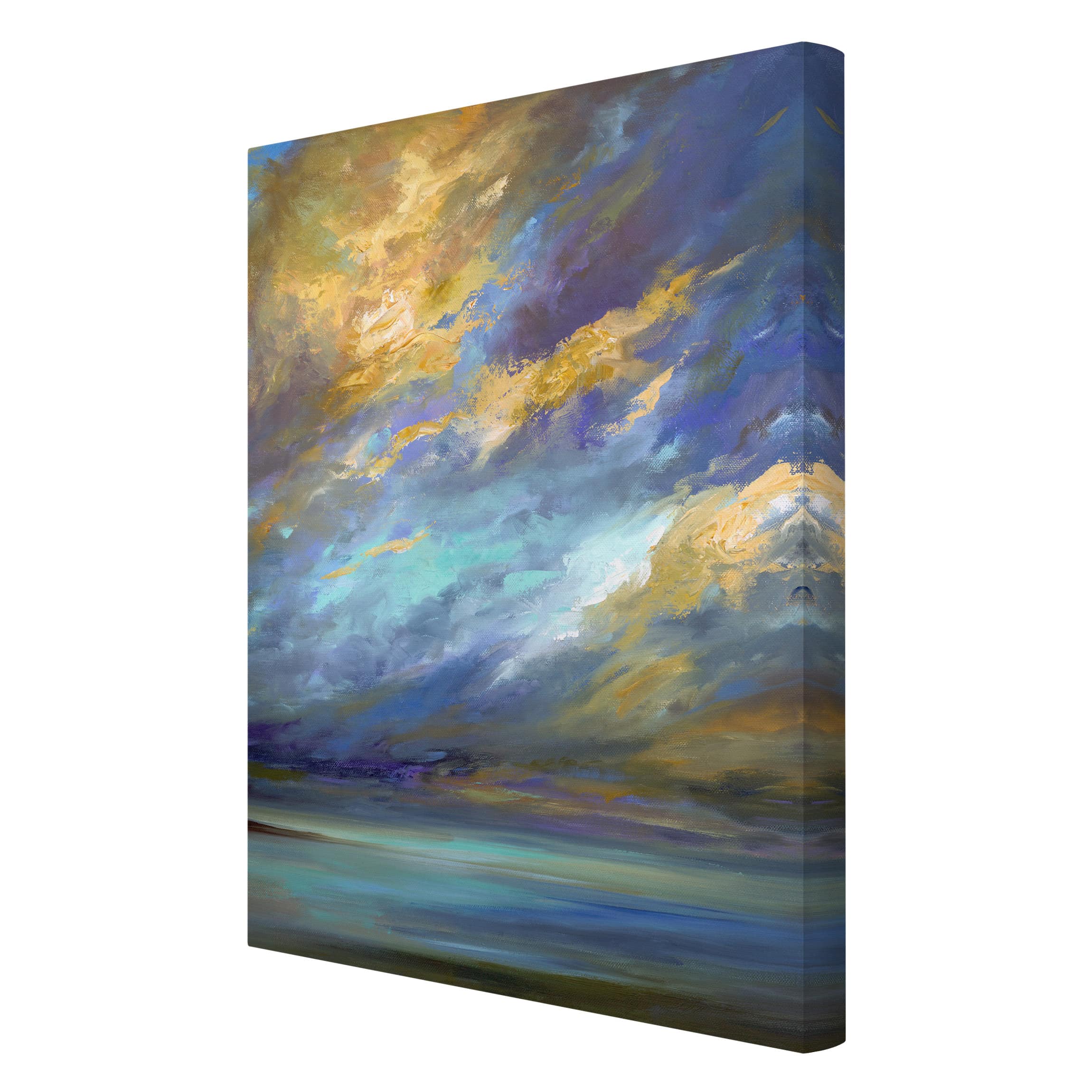 Impression sur toile tableau sur toile châssis bleu ciel plage mer abstrait peinture 300 cuisine chambre à coucher salon couloir 60 x 90 cm - 6