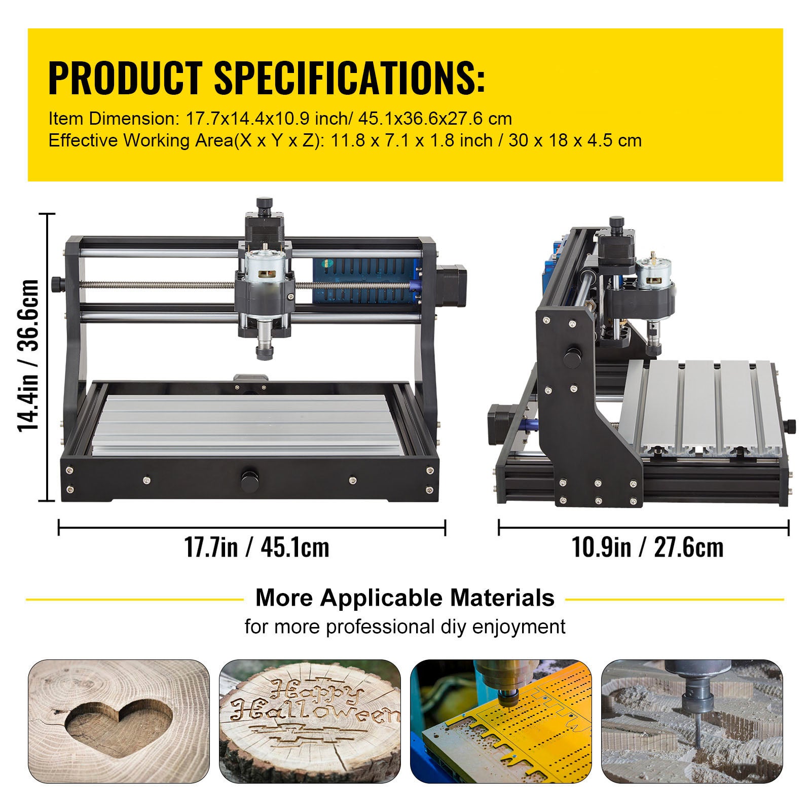 Máquina CNC SucceBuy 3018 Pro 300x180x45mm Mini gravador Controle GRBL com controlador offline,escultura 3 eixos,fresagem plástico,acrílico - 9