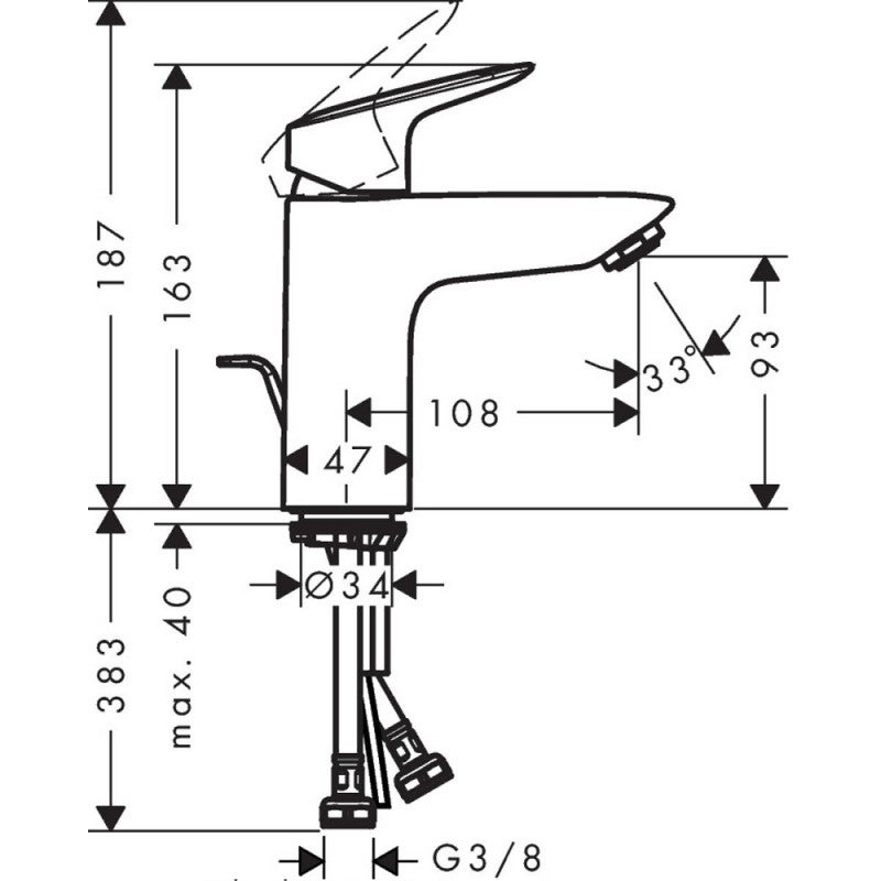Mitigeur lavabo HANSGROHE Logis 100 - 4