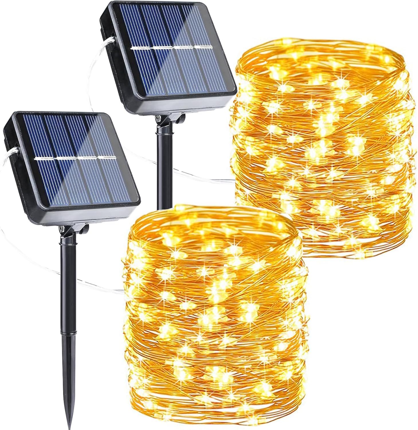 Zestaw szt Solarna girlanda ogrodowa zewnętrzna m LED wodoodporna trybów girlanda świetlna z drutu miedzianego do ogrodu na taras na dziedziniec