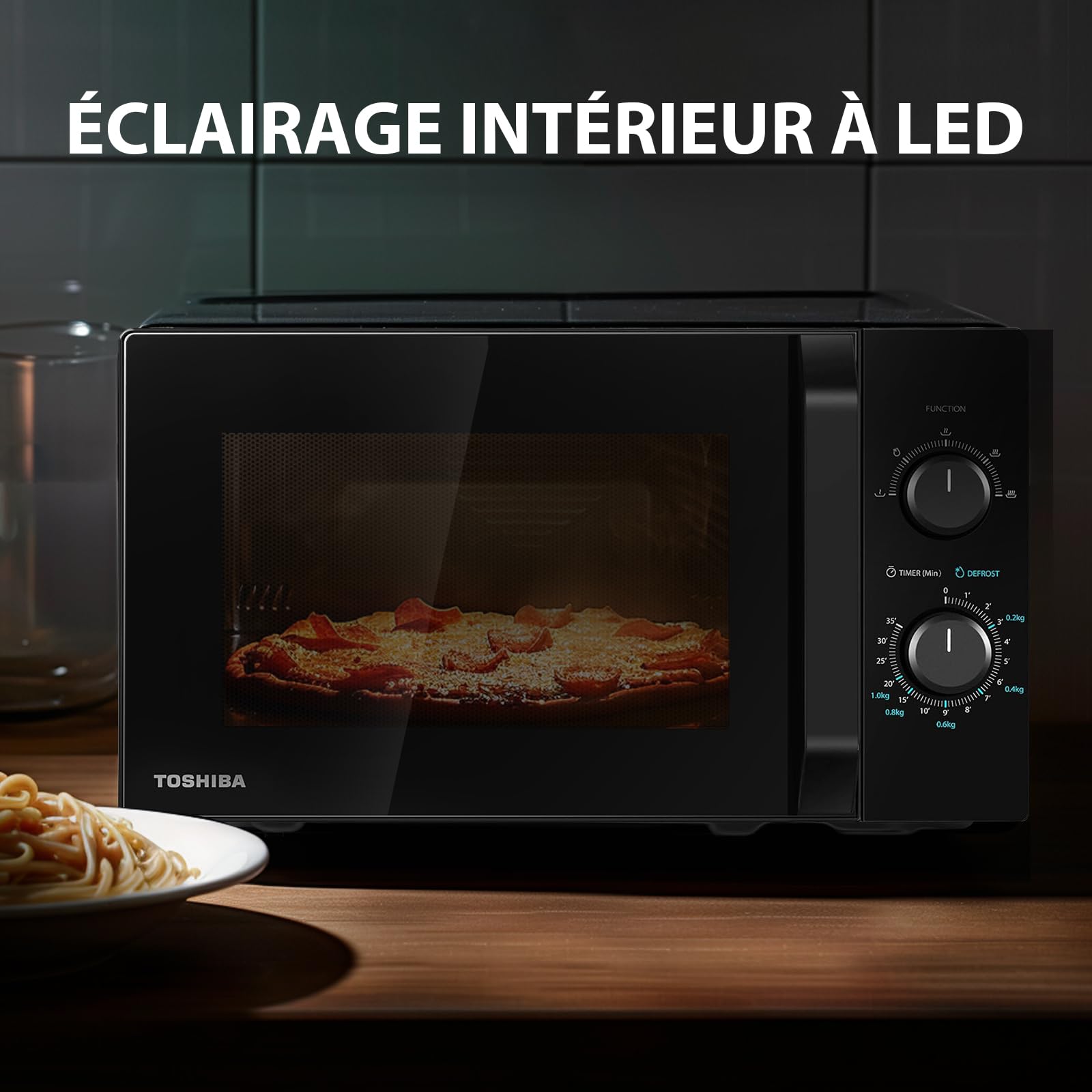 Micro-ondes pose libre - TOSHIBA - MW2-MM20P(BK) - Noir - 20L - 800W - 7