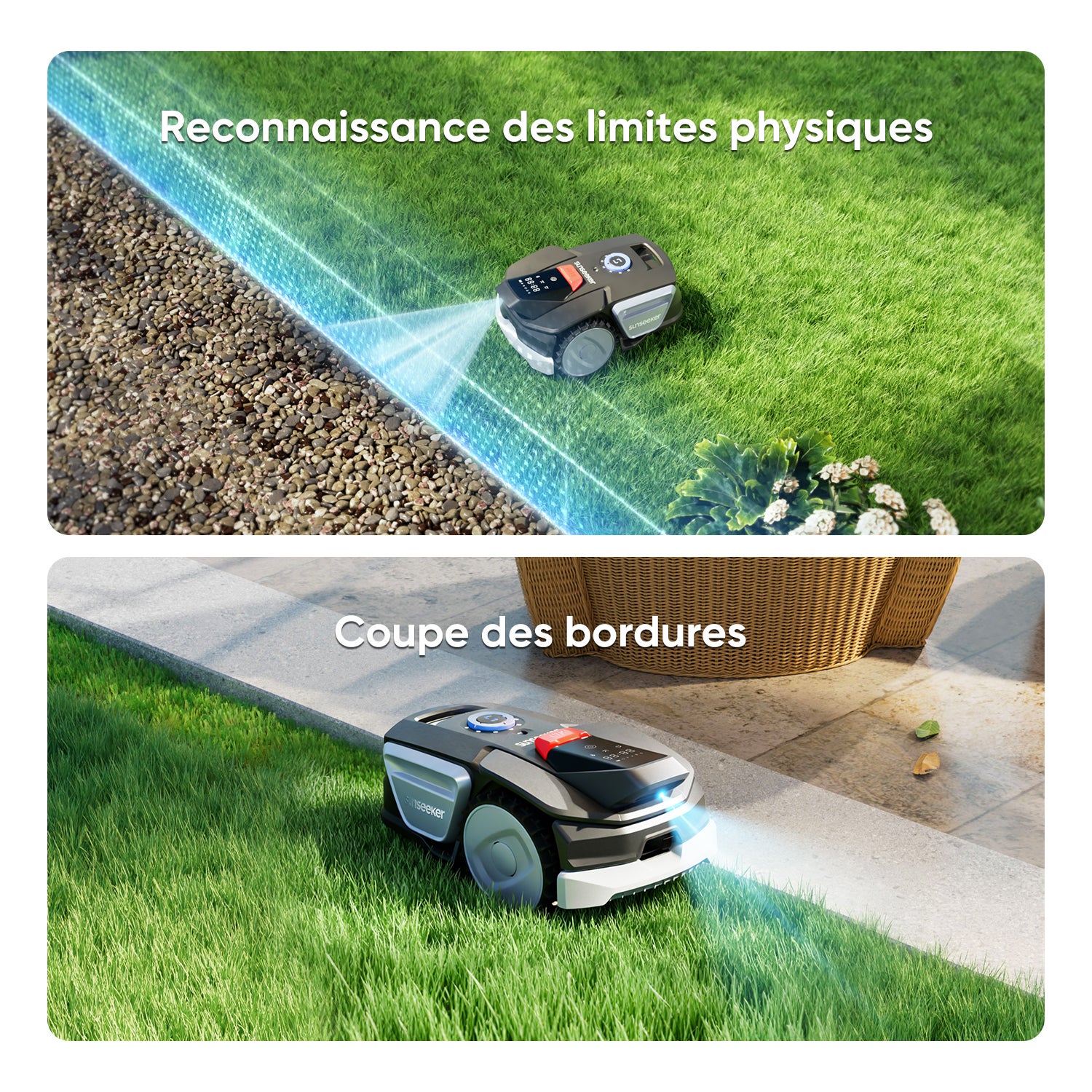 Robot Corta-Relva Sem Fios, 300 M², Com Garagem Gratuita, Vision AI, Evitamento De Obstáculos, Inclinação 27%, Controlo Por App, Sunseeker V1 - 6