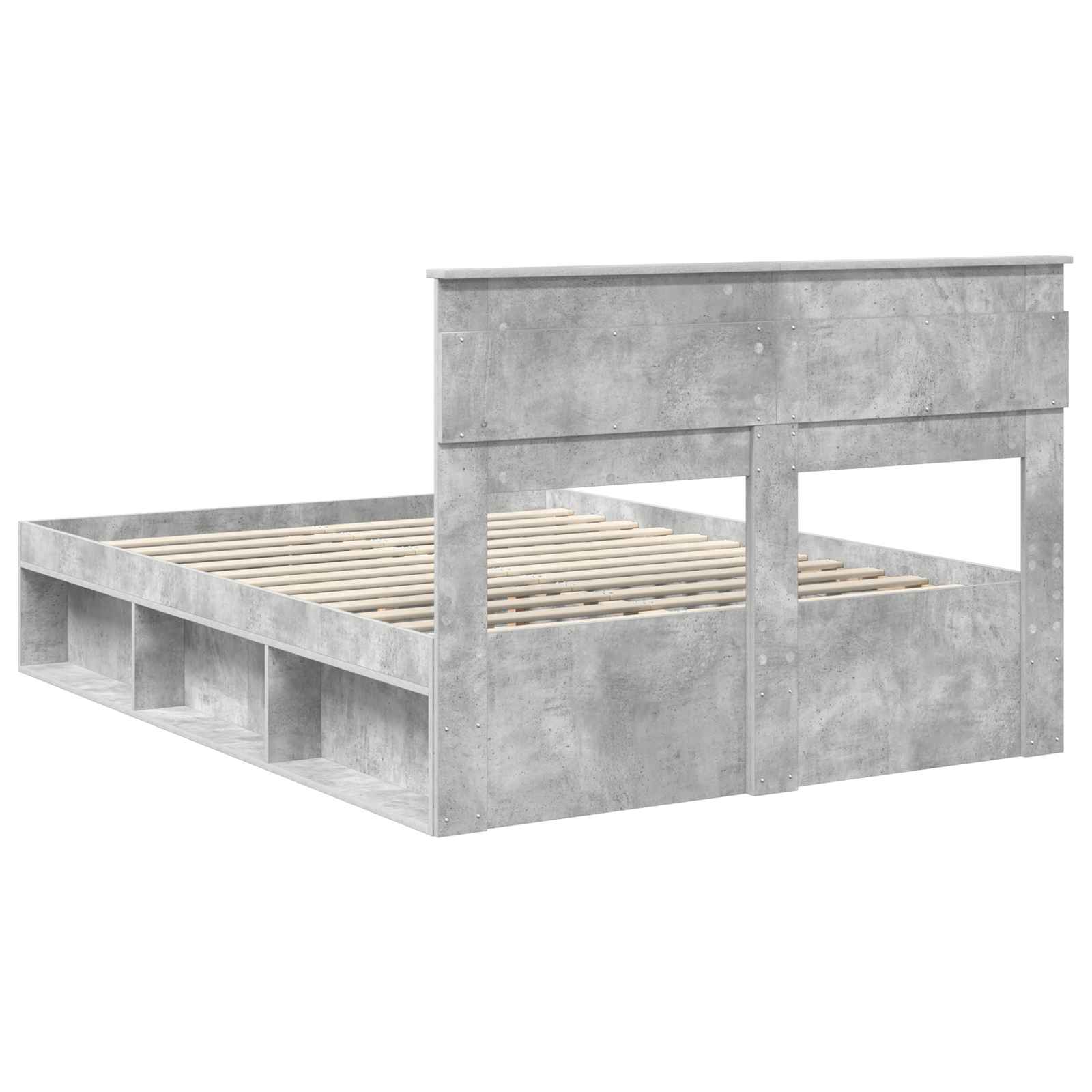Cadre de lit béton 140 x 200 cm en bois de pin massif - 9
