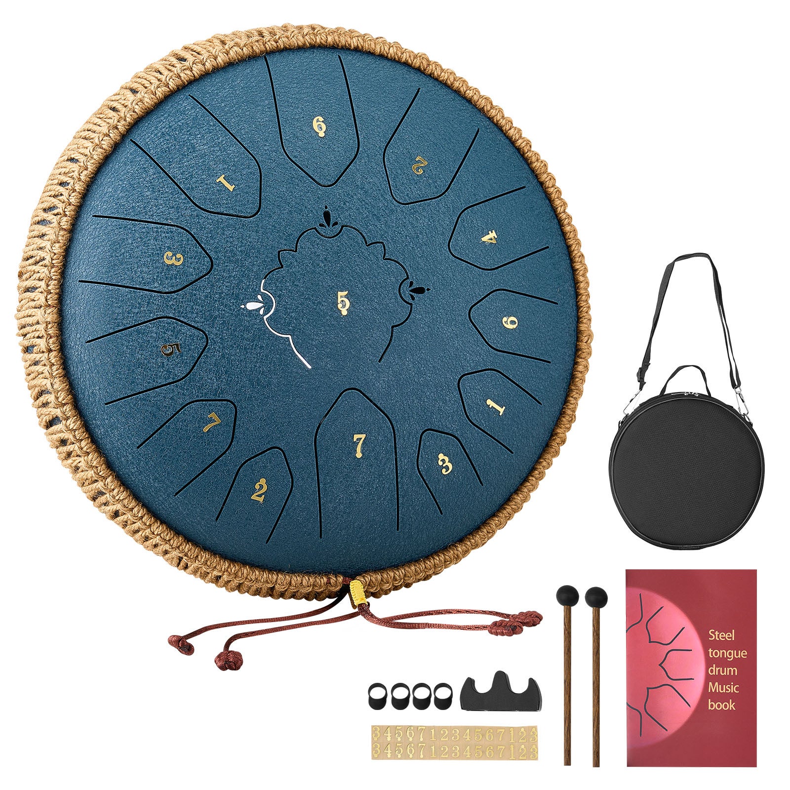 Bęben tongue drum VEVOR 12 cali 13 tonów C dur stalowy instrument relaks medytacja muzyka