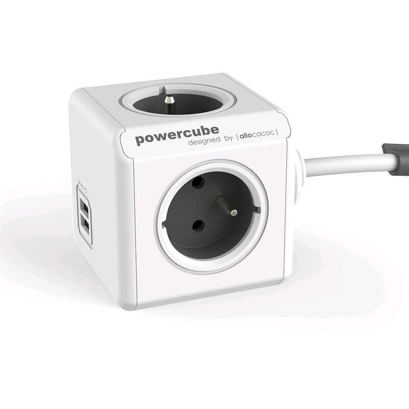 Bloc 4 prises câble 1.5M - 2 chargeurs USB - 5